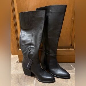 Naturalizer Women's Black Leather Boots - Wide Calf